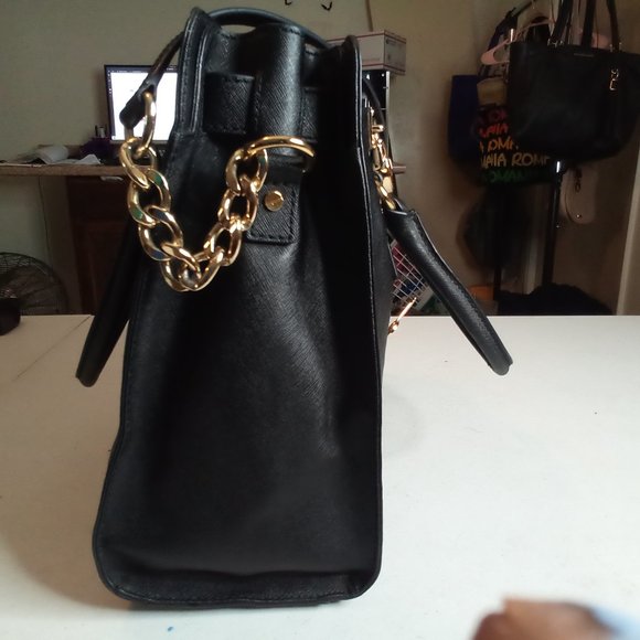 COPY - Michael kors hamelton satchel black stifano leather large. - Picture 8 of 16